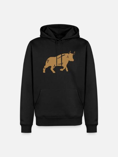 Börsenbulle - Männer Premium Bio Hoodie - Schwarz