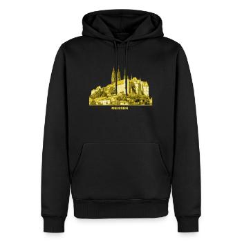 Château de Meissen Porcelaine de Saxe Böttger Elbe vin - Sweat à capuche Premium bio Homme - noir - Devant - Nico (187cm)
