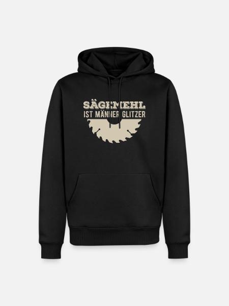 Sägemehl ist Männer Glitzer - Männer Premium Bio Hoodie - Schwarz