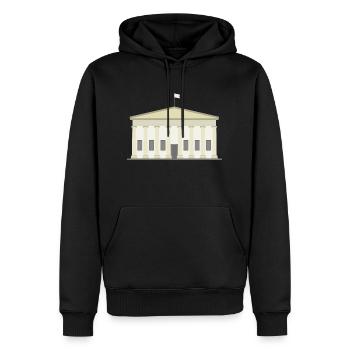 Icône de Londres British Museum - Sweat à capuche Premium bio Homme - noir - Devant - Nico (187cm)