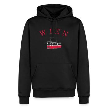 Vienna - Men’s Premium Organic Hoodie - black - Front - Nico (187cm)