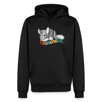 Chinchilla - Männer Premium Bio Hoodie - Schwarz - Vorne - Nico (187cm)