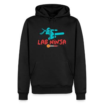 LAB NINJA - TECHNICIEN DE LABORATOIRE MÉDICAL - Sweat à capuche Premium bio Homme - noir - Devant - Nico (187cm)