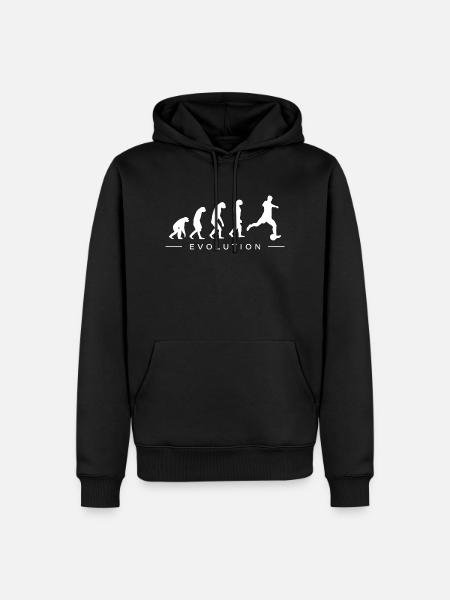 Fußballspieler Fußball Evolution - Männer Premium Bio Hoodie - Schwarz