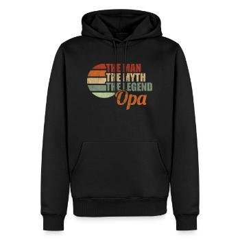 THE MAN THE MYTH THE LEGEND OPA by The Manzanita´s - Männer Premium Bio Hoodie - Schwarz - Vorne - Nico (187cm)