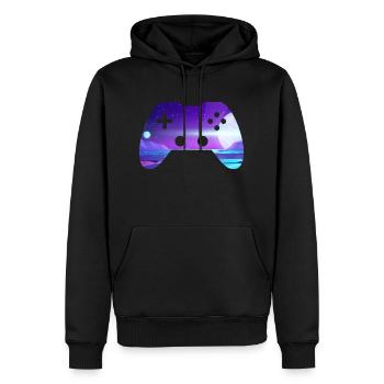 controller - Männer Premium Bio Hoodie - Schwarz - Vorne - Nico (187cm)