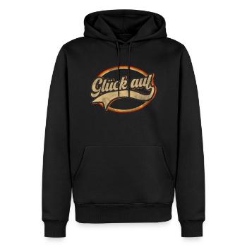 Glück auf - Männer Premium Bio Hoodie - Schwarz - Vorne - Nico (187cm)