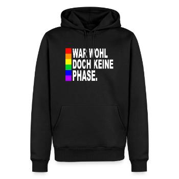 War wohl doch keine Phase - Männer Premium Bio Hoodie - Schwarz - Vorne - Nico (187cm)
