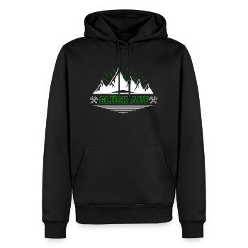 Glück auf - Männer Premium Bio Hoodie - Schwarz - Vorne - Nico (187cm)