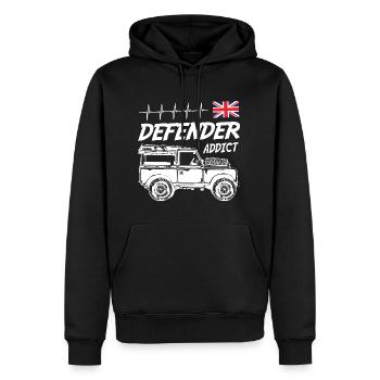 Landy Rover Defender Addict - Sweat à capuche Premium bio Homme - noir - Devant - Nico (187cm)