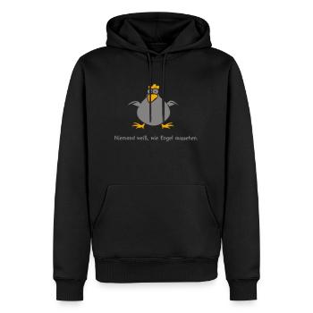Unbekannter Engel - Männer Premium Bio Hoodie - Schwarz - Vorne - Nico (187cm)