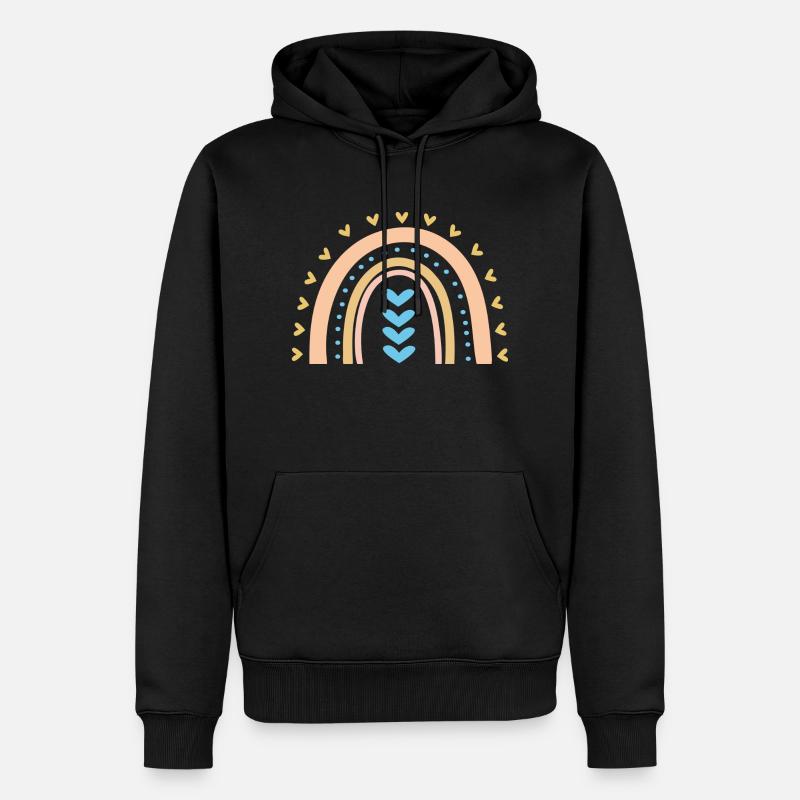 Regenbogen - Männer Premium Bio Hoodie - Schwarz