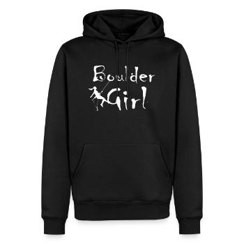 Bouldern Klettern Climbing - Männer Premium Bio Hoodie - Schwarz - Vorne - Nico (187cm)