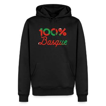 100% Basque - Sweat à capuche Premium bio Homme - noir - Devant - Nico (187cm)