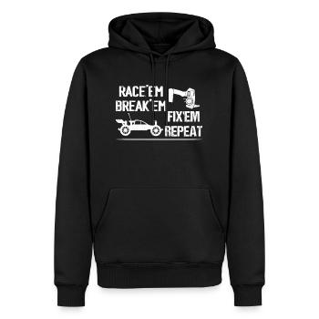 Race’em Break’em Fix’em Repeat Remote Control Mod - Sweat à capuche Premium bio Homme - noir - Devant - Nico (187cm)