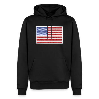 Flagge der Vereinigten Staaten - Männer Premium Bio Hoodie - Schwarz - Vorne - Nico (187cm)