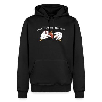 Je me demande si le fil pense aussi à moi Tricot - Sweat à capuche Premium bio Homme - noir - Devant - Nico (187cm)