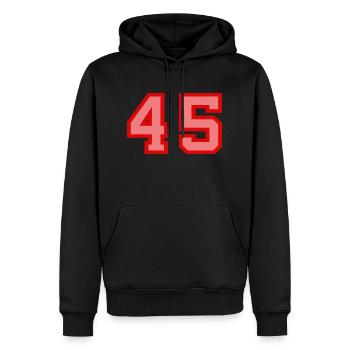 Coole Retro Retrostyle Jersey Nummer Rückennummer - Männer Premium Bio Hoodie - Schwarz - Vorne - Nico (187cm)