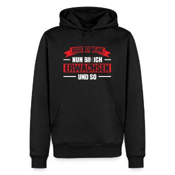 Jugendweihe Feier Erwachsen Geschenk - Männer Premium Bio Hoodie - Schwarz - Vorne - Nico (187cm)