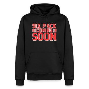 Six Pack Coming Soon 29 - Männer Premium Bio Hoodie - Schwarz - Vorne - Nico (187cm)