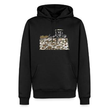 Eiteer vs Eiter - eine Straßenbaumaschine. - Männer Premium Bio Hoodie - Schwarz - Vorne - Nico (187cm)
