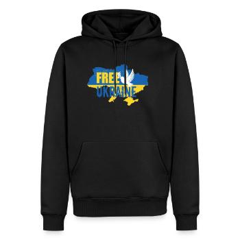Ukraine libre - Sweat à capuche Premium bio Homme - noir - Devant - Nico (187cm)