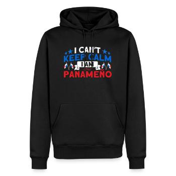 Je ne peux pas garder le calme Panama souvenir - Sweat à capuche Premium bio Homme - noir - Devant - Nico (187cm)