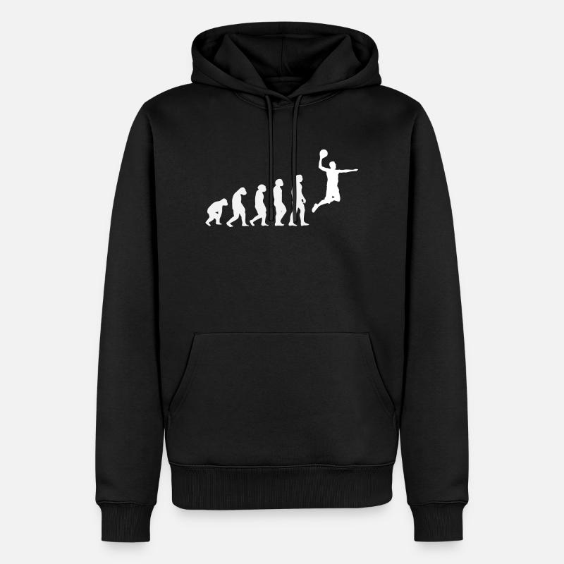 Basketball Evolution - Männer Premium Bio Hoodie - Schwarz