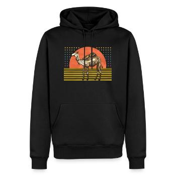 Kamel - Männer Premium Bio Hoodie - Schwarz - Vorne - Nico (187cm)