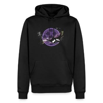 Raie manta - Sweat à capuche Premium bio Homme - noir - Devant - Nico (187cm)