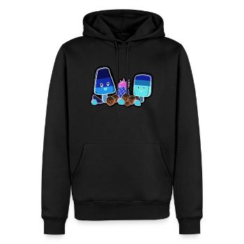 Kawaii-Eis am Stiel in Neon - Männer Premium Bio Hoodie - Schwarz - Vorne - Nico (187cm)