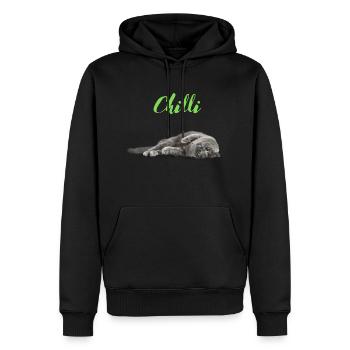 Chilli - Männer Premium Bio Hoodie - Schwarz - Vorne - Nico (187cm)