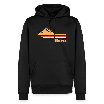 Berne Ville Suisse - Sweat à capuche Premium bio Homme - noir - Devant - Nico (187cm)