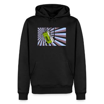 Walkman, retro, nerd, vintage, old school - Männer Premium Bio Hoodie - Schwarz - Vorne - Nico (187cm)
