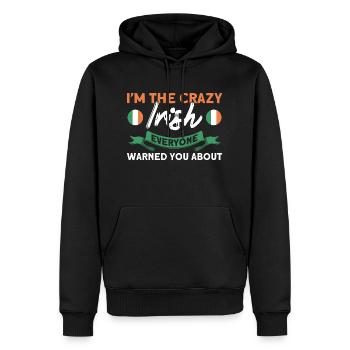 Irlande Drapeau irlandais Cadeau d’épouse irlandaise - Sweat à capuche Premium bio Homme - noir - Devant - Nico (187cm)