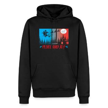 Peace and Joy - Männer Premium Bio Hoodie - Schwarz - Vorne - Nico (187cm)