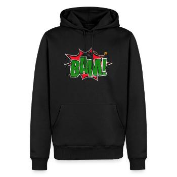 Bam! Comic Style Graffiti Lettering - Men’s Premium Organic Hoodie - black - Front - Nico (187cm)