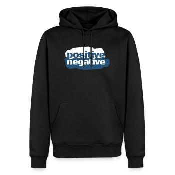 positive | negative – modern style - Männer Premium Bio Hoodie - Schwarz - Vorne - Nico (187cm)