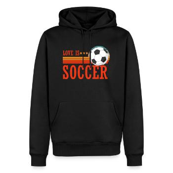 Love is Soccer Fan Sport Passion Coupe du Monde - Sweat à capuche Premium bio Homme - noir - Devant - Nico (187cm)