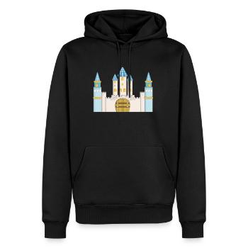 Prinzenburg blau, weiß und gold - Männer Premium Bio Hoodie - Schwarz - Vorne - Nico (187cm)