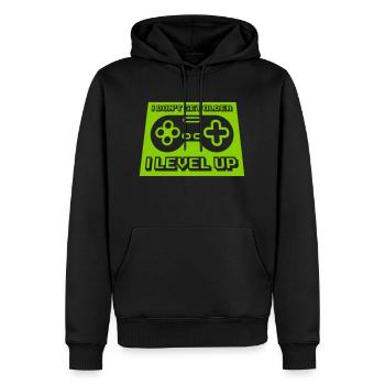 Vieillir - Sweat à capuche Premium bio Homme - noir - Devant - Nico (187cm)
