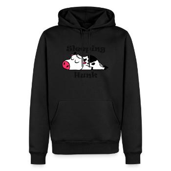 Sleeping Hunk Crow - Men’s Premium Organic Hoodie - black - Front - Nico (187cm)