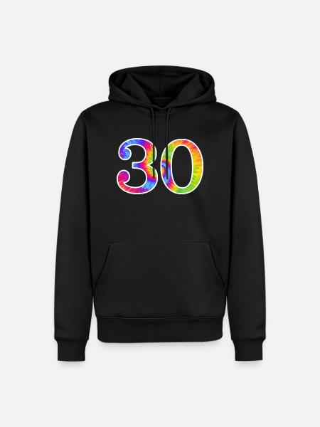Number 30 - Men’s Premium Organic Hoodie - black