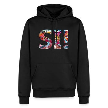 oui chante drôle pas de fille féminisme appliquer toujours - Sweat à capuche Premium bio Homme - noir - Devant - Nico (187cm)