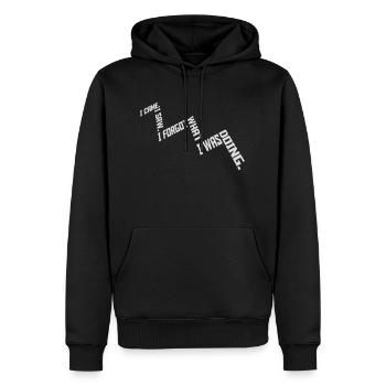I came saw forget - Männer Premium Bio Hoodie - Schwarz - Vorne - Nico (187cm)