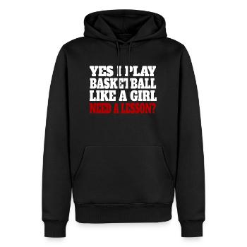 Basketball Basketballspielerin Basketballer Verein - Männer Premium Bio Hoodie - Schwarz - Vorne - Nico (187cm)