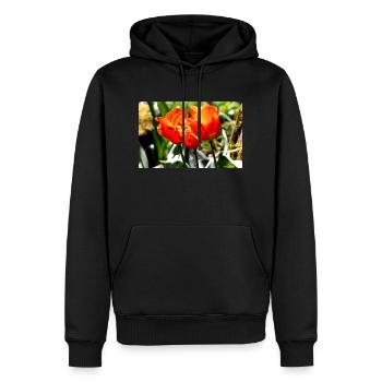 Flames in the Springtime Sun - Men’s Premium Organic Hoodie - black - Front - Nico (187cm)