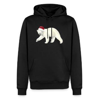 Eisbär an Weihnachten - Männer Premium Bio Hoodie - Schwarz - Vorne - Nico (187cm)