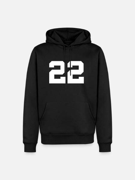 Number 22 - Men’s Premium Organic Hoodie - black