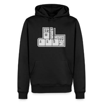 c’est ce qui m’émeut - Sweat à capuche Premium bio Homme - noir - Devant - Nico (187cm)